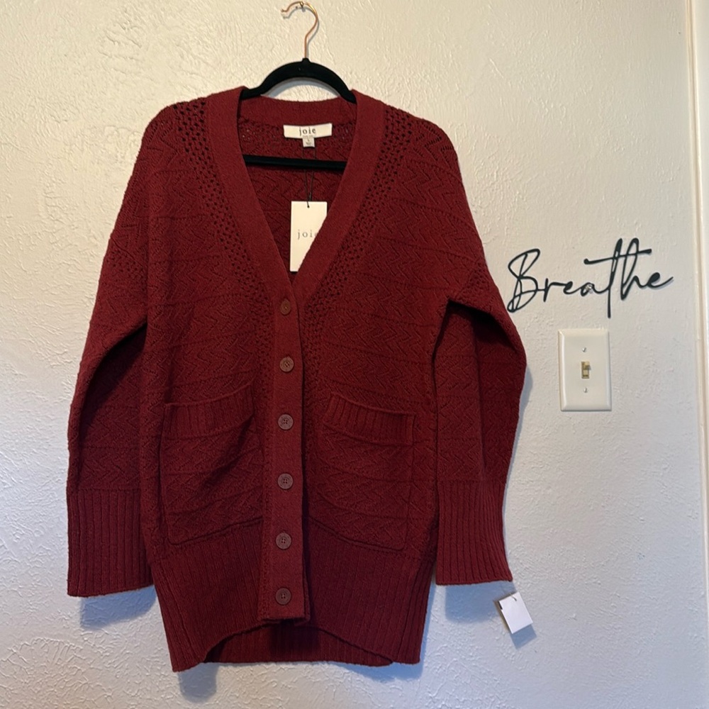 Joie Brea Cardigan in Russet Brown (looks maroon to me) Size S (NWT)